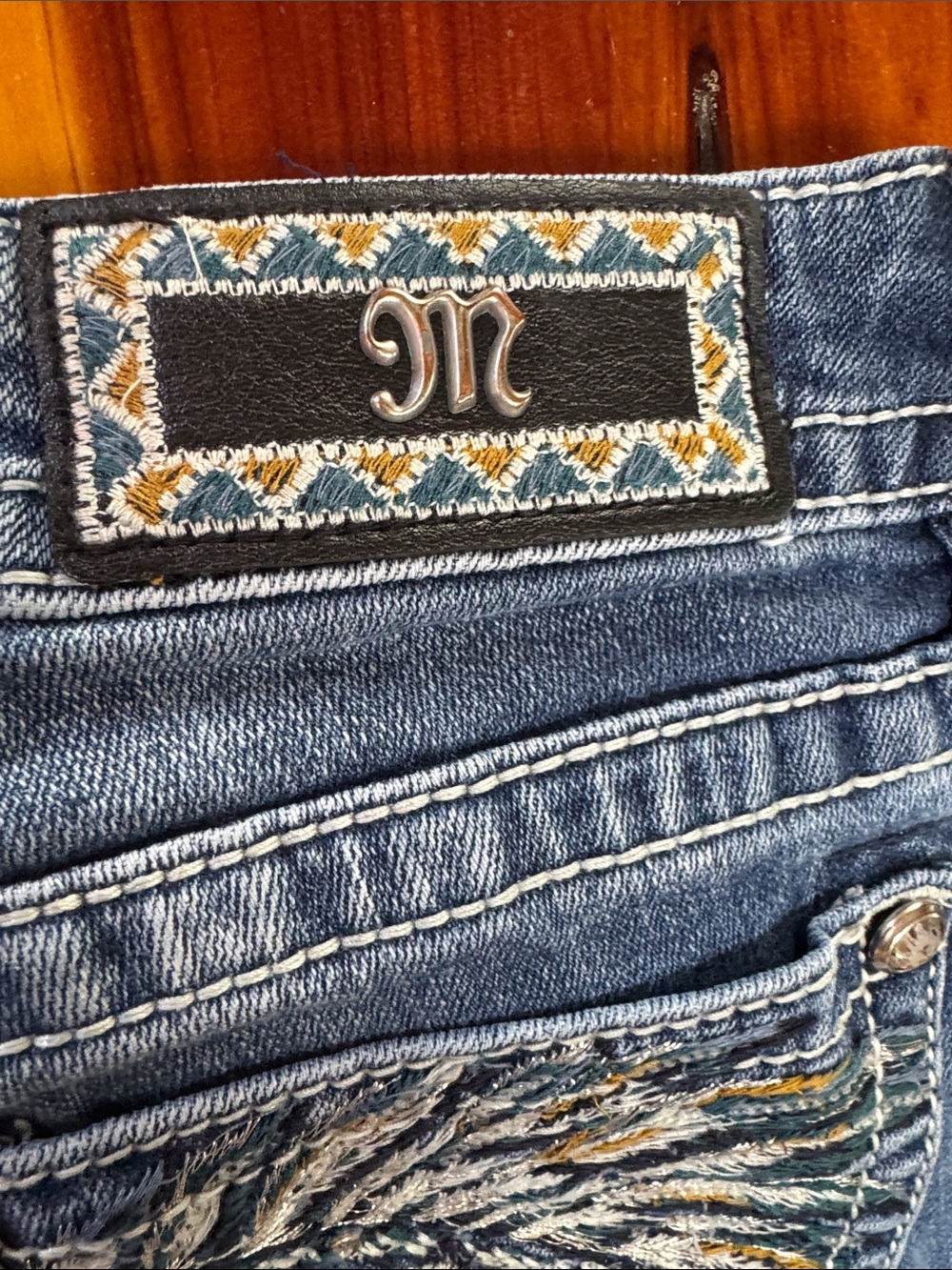 Miss Me Blue Flare Jeans with Subtle Whiskering Chloe Boot Cut - Picture 8 of 10